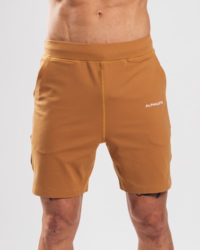 Alphalete 4-Way Stretch 8" Kurzes Camel | DF8726514