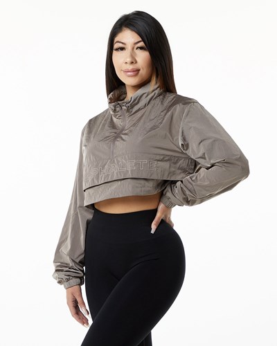 Alphalete All-Purpose Crop Jacket Braun | GU0834761