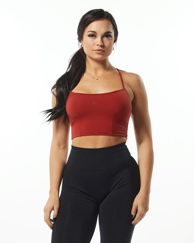 Alphalete Camisole Y-Back Crop Tank Cherry | HF1534896