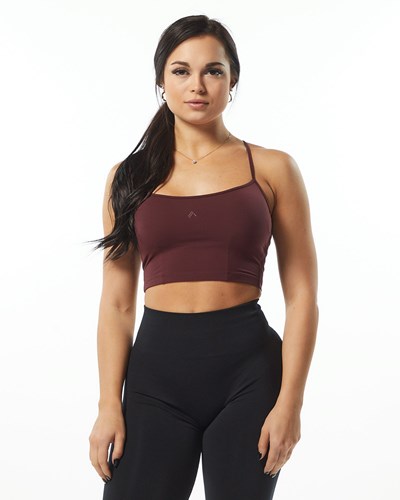 Alphalete Camisole Y-Back Crop Tank Wine | IX6480371