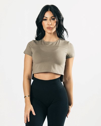 Alphalete Cropped Premium Kurzes Sleeve Haze | DM7604835