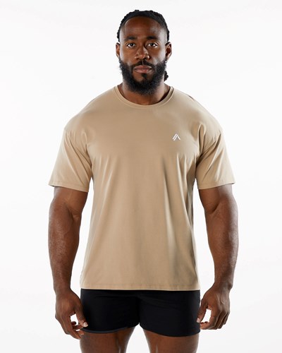 Alphalete Drop Shoulder Tee Taupe | VE8613947