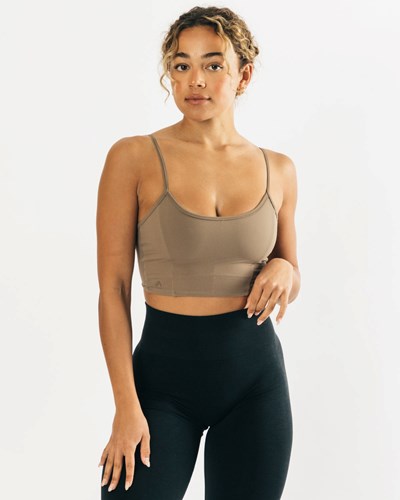 Alphalete Fitted Cropped Tank Olivgrün | KC9025148