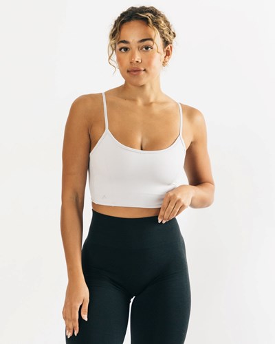 Alphalete Fitted Cropped Tank Silber | YX7213458