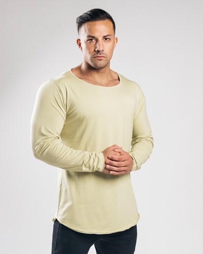 Alphalete Fitted Long Sleeve Hellolivgrün | AR4305827