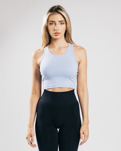 Alphalete Fitted Performance Crop Tank Blau | NA0192835