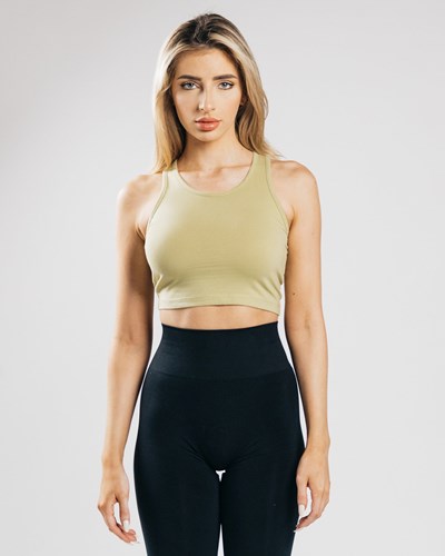 Alphalete Fitted Performance Crop Tank Hellolivgrün | ST2309687