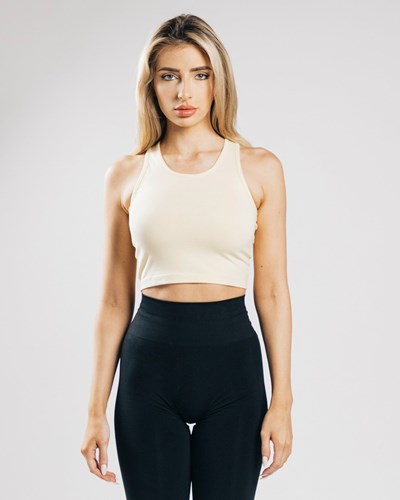 Alphalete Fitted Performance Crop Tank Sea Salt | XQ4160895