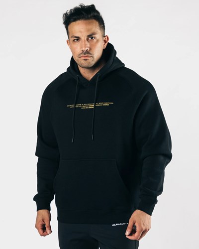 Alphalete Fitted Performance Hoodie Schwarz Gold | YU8591642