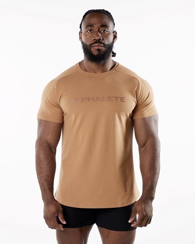 Alphalete Fitted Performance Kurzes Sleeve Rust | JP9286457