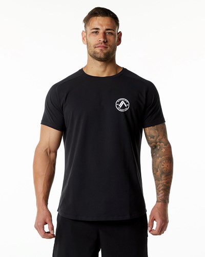 Alphalete Fitted Performance Kurzes Sleeve Schwarz | SW8731924