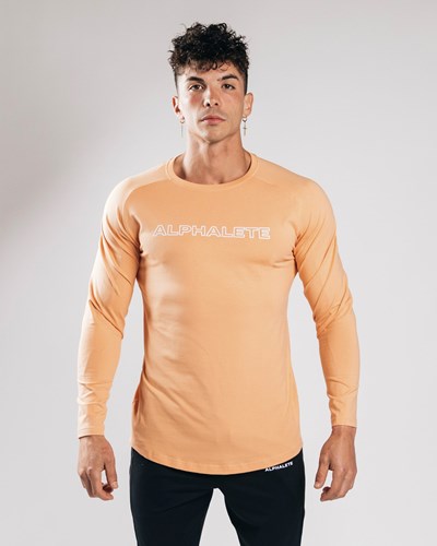 Alphalete Fitted Performance Long Sleeve Orange | NV8096532