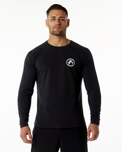 Alphalete Fitted Performance Long Sleeve Schwarz | XE3057481