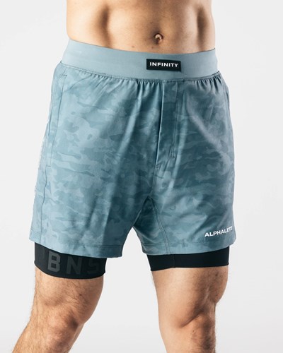 Alphalete Gefütterte Woven 4-Way Stretch 5" Kurzes Sea Level | ST5410762