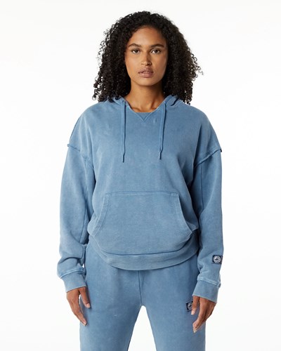 Alphalete Heavyweight Washed Terry Hoodie Blau | XA1054283