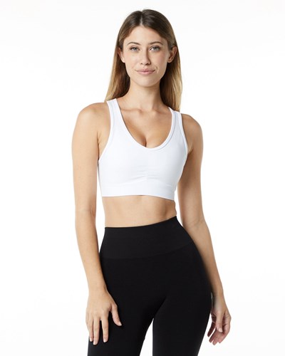 Alphalete High-Impact Seamless Sports Bra Weiß | QU2691843