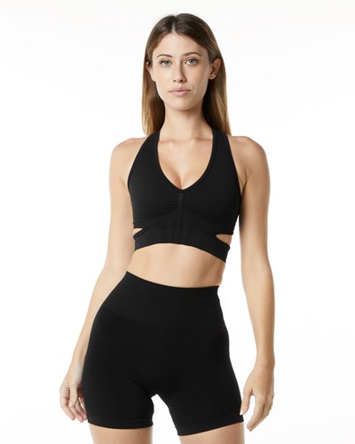 Alphalete High-Impact Seamless Sports Bra Schwarz | VL1325697