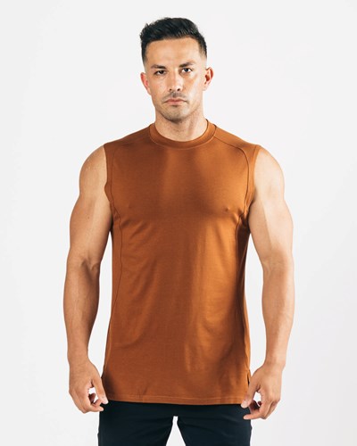 Alphalete High-Neck Premium Cutoff Mahogany | UC3084672