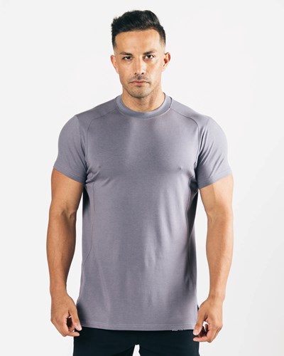 Alphalete High-Neck Premium Kurzes Sleeve Still Water | LQ3418597