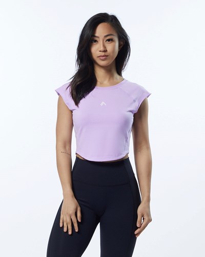 Alphalete High Performance Kurzes Sleeve Crop Tee Lavendel | PN8734120