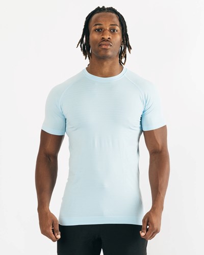 Alphalete High Performance Seamless Kurzes Sleeve Tee Blau | AX1602347