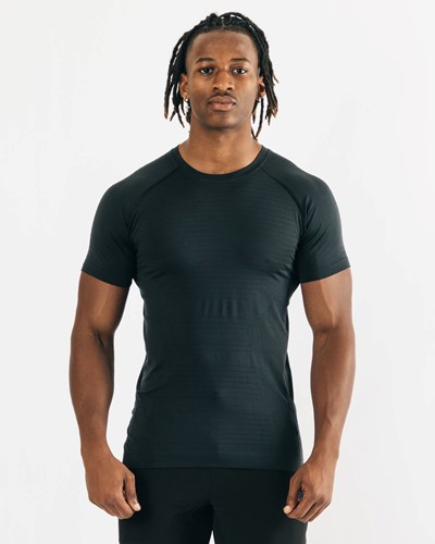 Alphalete High Performance Seamless Kurzes Sleeve Tee Schwarz | DK8502917