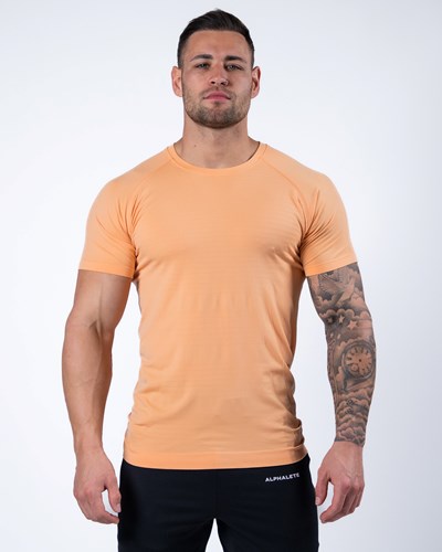 Alphalete High Performance Seamless Kurzes Sleeve Tee Koralle | MR4876032