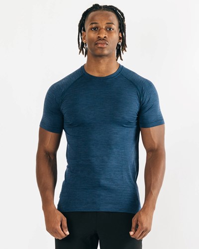 Alphalete High Performance Seamless Kurzes Sleeve Tee Navy | OA6193724