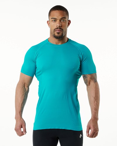 Alphalete High Performance Seamless Kurzes Sleeve Tee Ocean | RA8469327