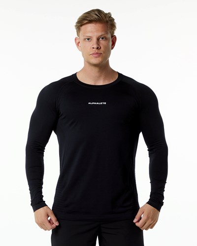 Alphalete High Performance Seamless Long Sleeve Tee Schwarz | NQ1784935