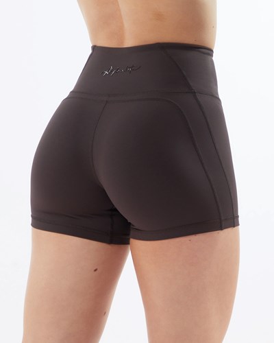 Alphalete High-Waisted Medium Compression 4" Kurzes Grau | OK3159204