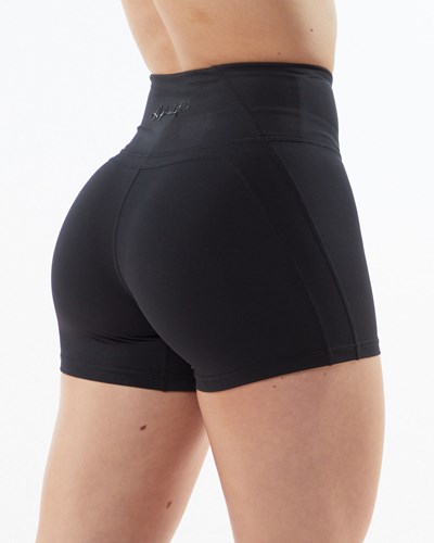 Alphalete High-Waisted Medium Compression 4" Kurzes Blackout | RW1753684