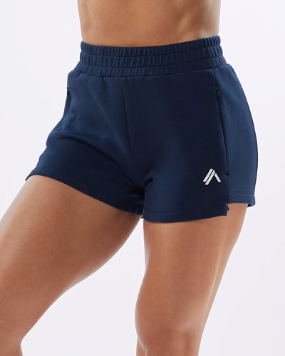 Alphalete Interlock Knit 3.5" Kurzes Navy | IE5921860