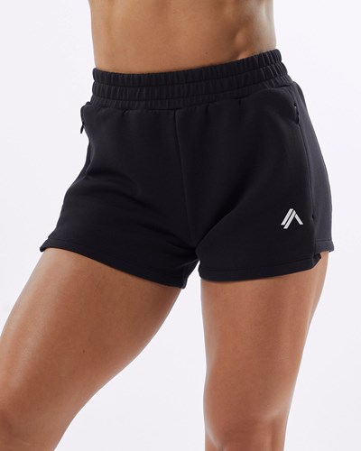 Alphalete Interlock Knit 3.5" Kurzes Schwarz | PV9167354