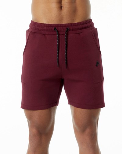 Alphalete Interlock Knit 6" Kurzes Bordeaux | YQ5307892