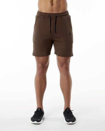 Alphalete Interlock Knit 6" Kurzes Braun | UW5046973