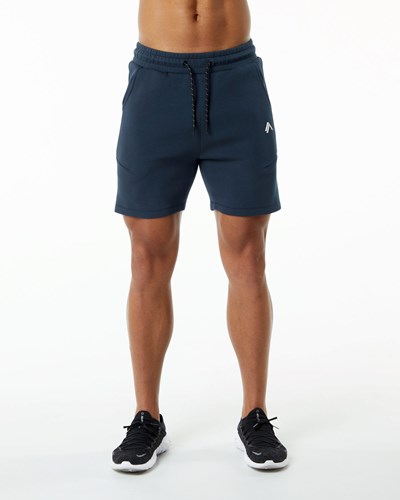 Alphalete Interlock Knit 6" Kurzes Navy | FM2756439