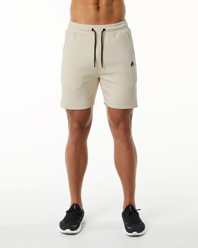 Alphalete Interlock Knit 6" Kurzes Vanilla | OS1238546