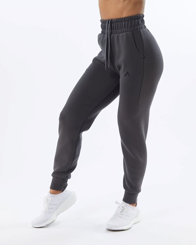 Alphalete Interlock Knit Cuffed Jogger Charcoal | PA1695807