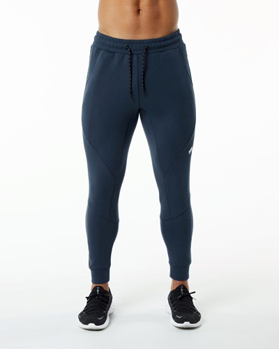 Alphalete Interlock Knit Cuffed Jogger Navy | GV5012463