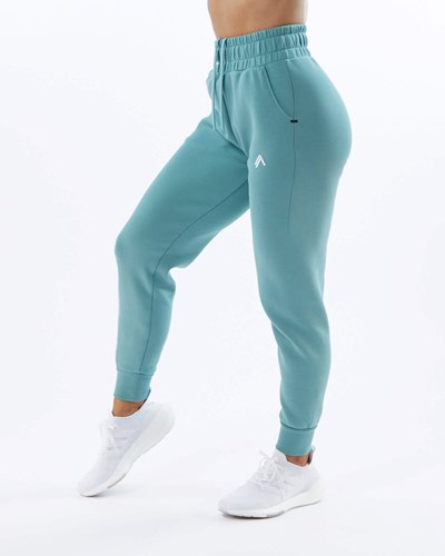 Alphalete Interlock Knit Cuffed Jogger Teal | GK7891432