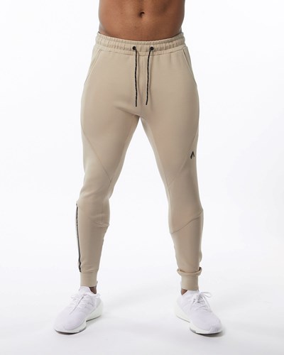 Alphalete Interlock Knit Cuffed Jogger Tan | PM0863594