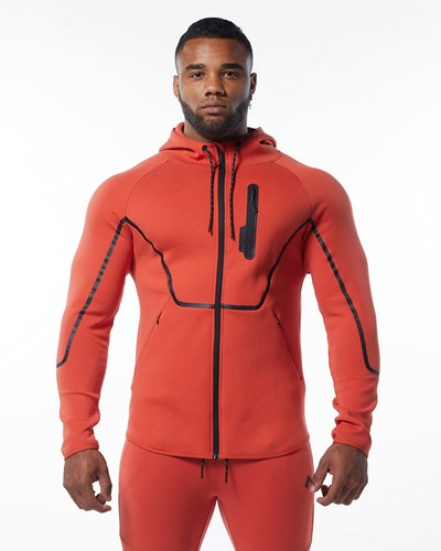 Alphalete Interlock Knit Full-Zip Hoodie Orange | EV2901587