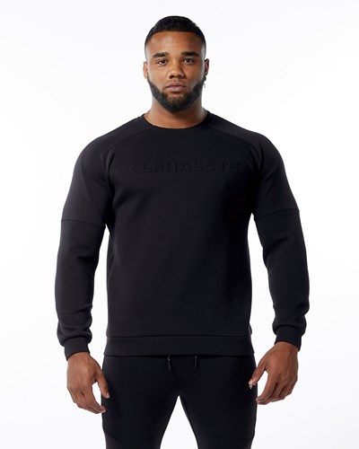 Alphalete Interlock Knit Pullover Schwarz | MU2458069