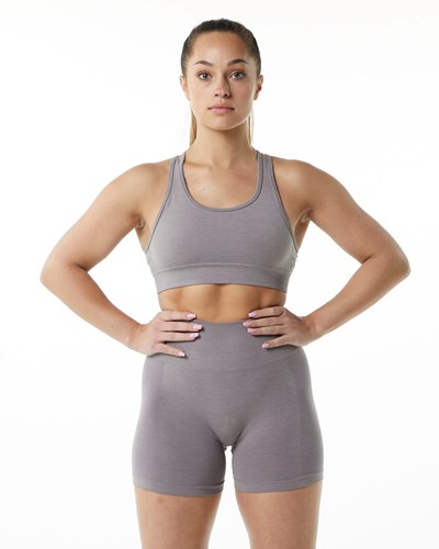 Alphalete Medium-Impact Seamless Sports Bra Grau | DZ5206473