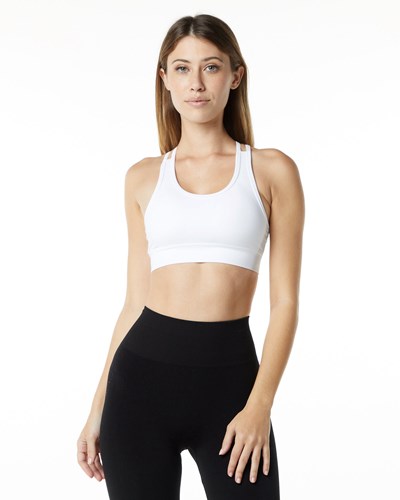 Alphalete Medium-Impact Seamless Sports Bra Weiß | ND5467382