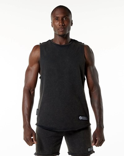 Alphalete Mid-Weight Washed Terry Cutoff Onyx | AI0137586