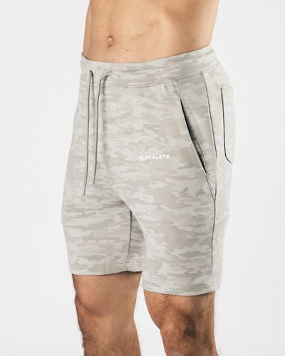 Alphalete Relaxed All-Purpose 8" Baumwoll Kurzes Silber Camouflage | AL5162978