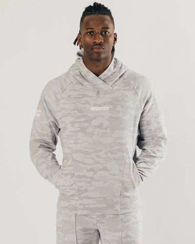 Alphalete Relaxed Single-Brushed Pullover Hoodie Silber Camouflage | OR8517620