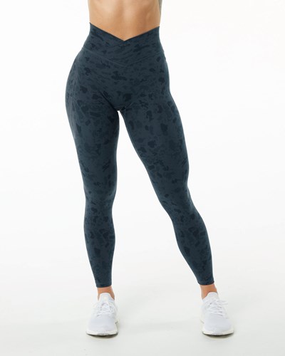 Alphalete Single Brushed Cross-Wrapped Legging Blau | VW3198752